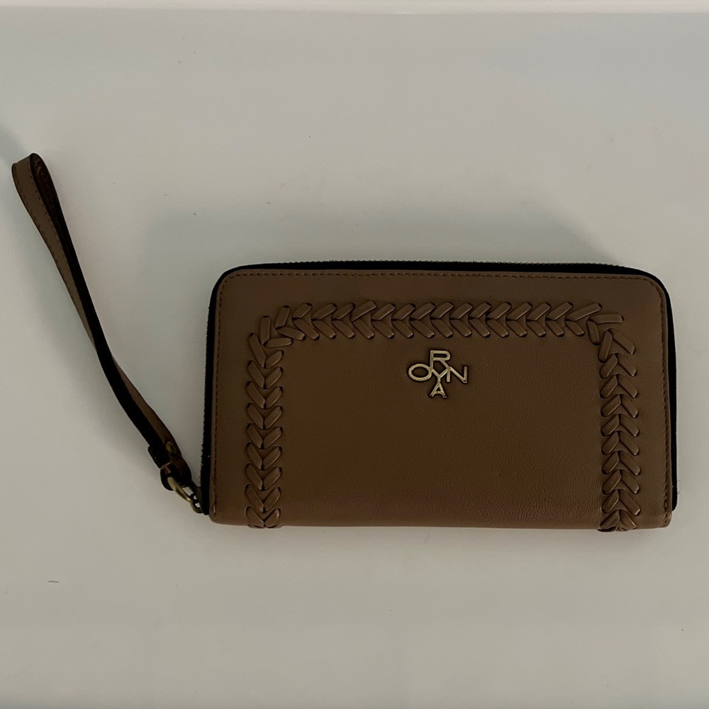Royna Brown Faux Leather Wallet Wristlet